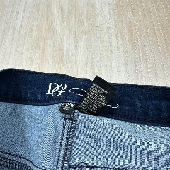 NWT Diane Gilman DG2 Bootcut Stretch High Rise Dark Wash Flattering Denim 24WP - Picture 10 of 14